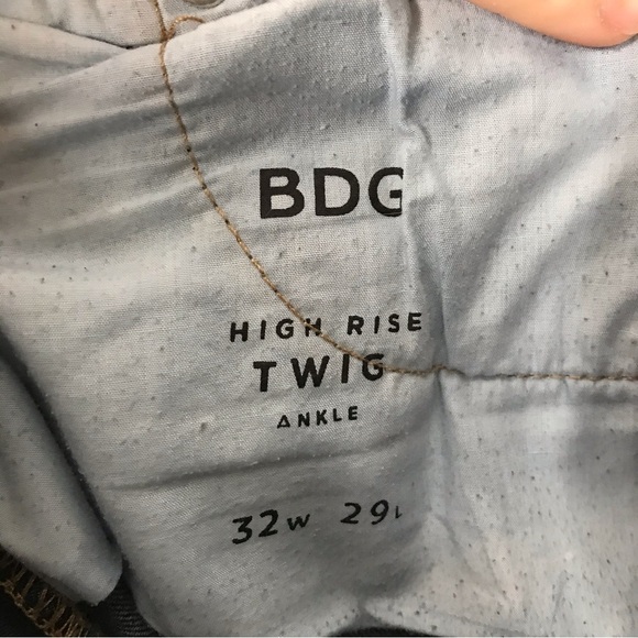 BDG Twig high rise patchwork dark‎ wash size 32 ankle casual Stretch Denim jeans - Picture 5 of 6